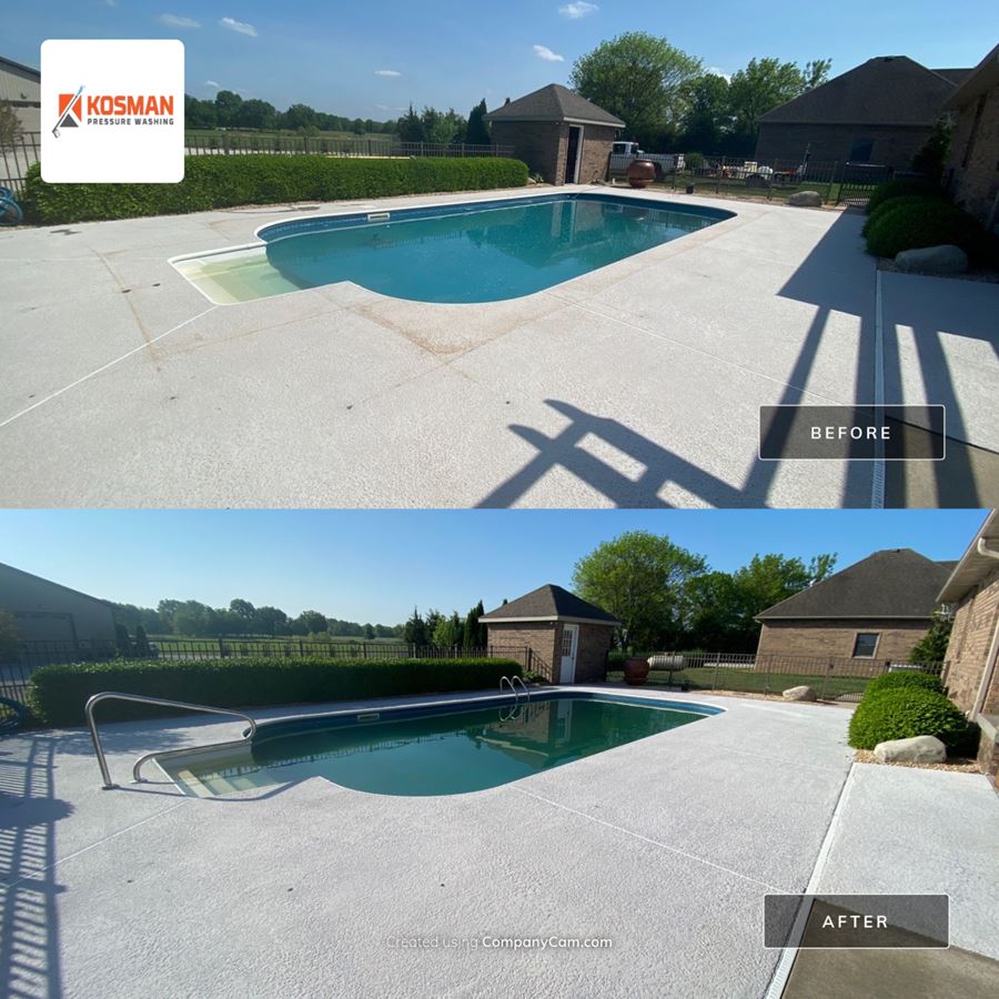 Pool deck patio cleaning